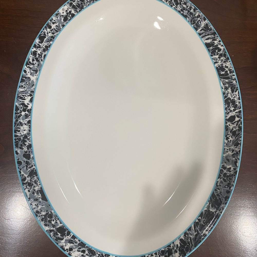 Discontinued, Portmeirion, Novella Deco Dream, Oval Serving Dish. 11x15